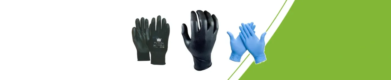 PU-flex, Grippaz en blauwe nitril handschoenen