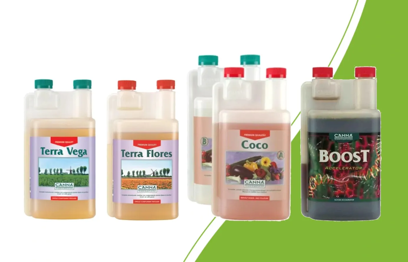CANNA Terra Vega, Terra Flores, Coco A&B en CANNABOOST
