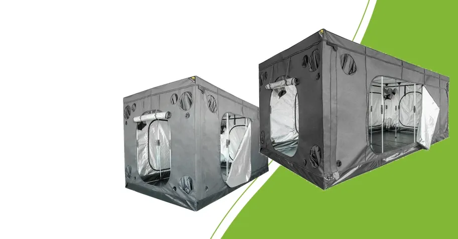 Mammoth Elite HC 480L en 600L kweektenten met geopende deuren