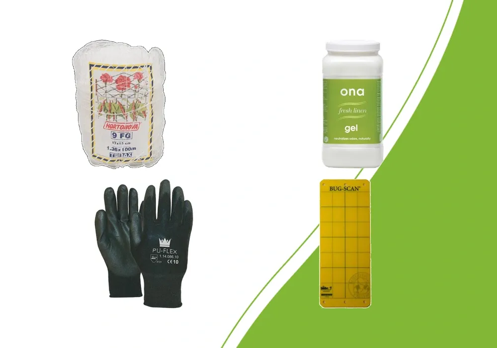 Hortonova steungaas, ONA gel, PU-flex handschoenen en gele vangstrip