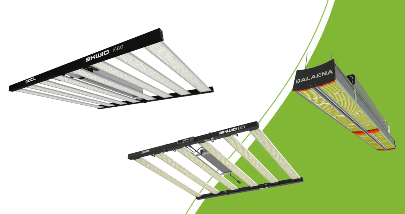 OCL Skwid 1560 PRO, Skwid ECO en Balaena LED-kweeklampen