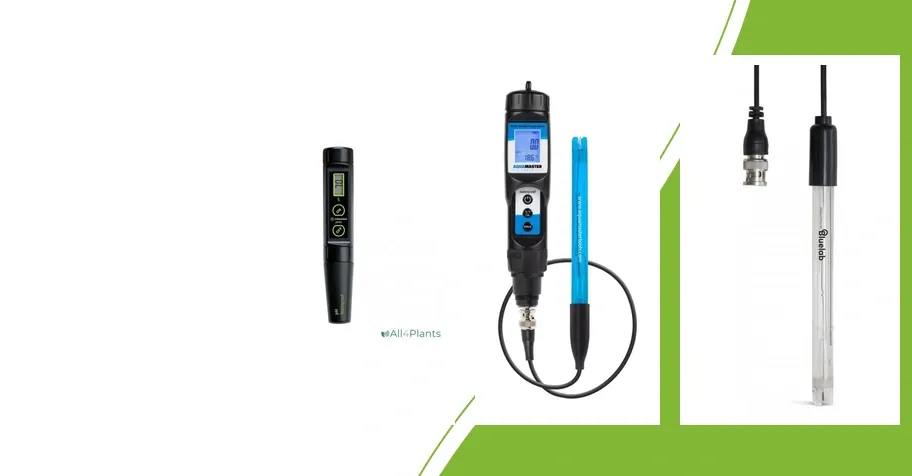 Milwaukee PH51 pH-meetpen, Aqua Master Tools S300 Pro2 substraatmeter en losse Bluelab pH-elektrode