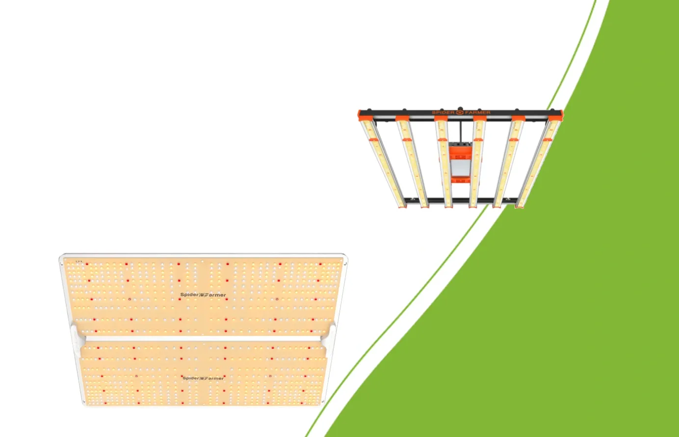 Spider Farmer SF-4000 LED-paneel en SE-5000 LED-balkarmatuur