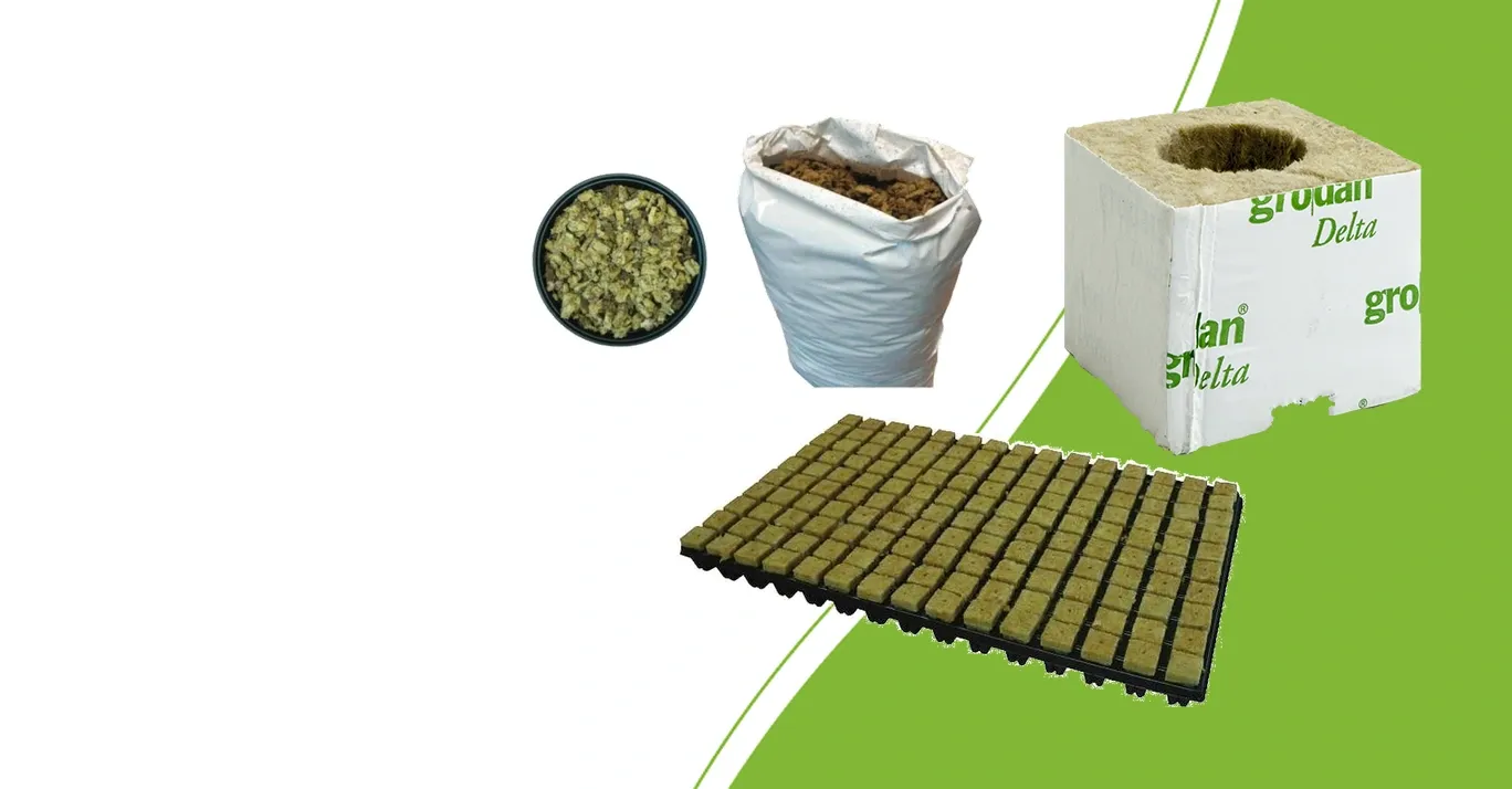 Grodan SBS-plugtray, Grodan startblok en Cultilene Mapito als drie vormen van steenwolsubstraten