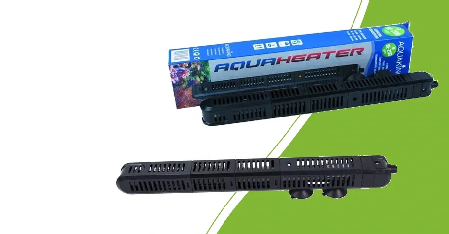 AquaKing HE-500W vatverwarmer met verpakking en los aanzicht van de heater