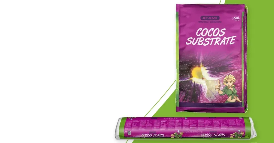 Atami Cocos Substrate 50-literzak en Cocos Slabs-productfamilie
