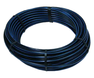 Zwarte HDPE tyleen leiding van 16 mm met blauwe markering