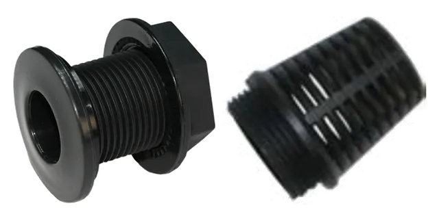 Productselectie voor Bakken & onderzetters: Afvoer Deense bodem compleet (1" buitendraad); Zeefje korf t.b.v. Deense Bodem