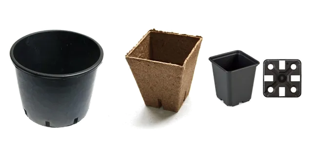 Productselectie voor Kweekpotten: Kweekpot voor planten | Rond | 15L | 30,5x26,5cm; Jiffy potjes 8x8cm, 1200 per doos; Voorgroei pot 0,5 ltr. per stuk