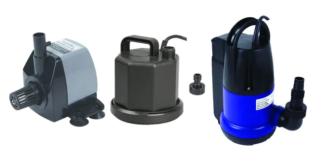 Productselectie voor Waterpompen: Aquaking HX 2500, waterpomp, 1000 l/u; Aquaking Q2001, vlakzuiger 2800ltr p/u; Aquaking Q50011 waterpomp, 10.000 l/u