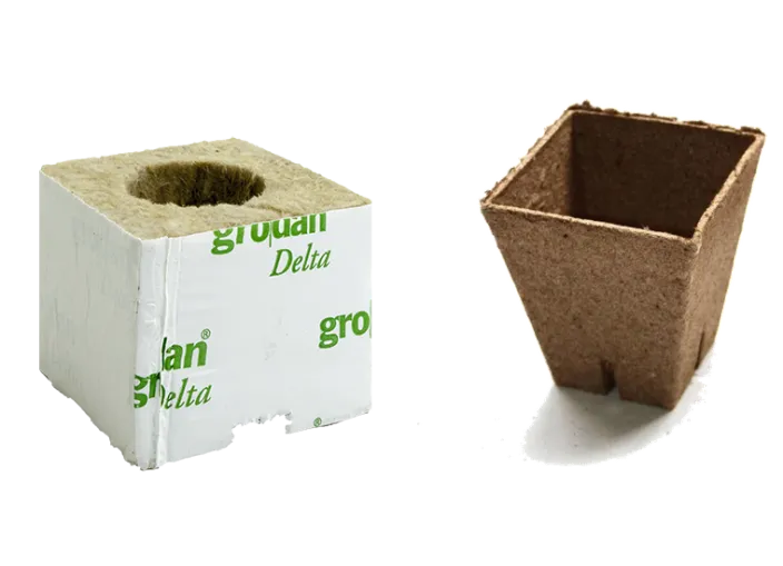 Grodan startblok en Jiffy turfpotje